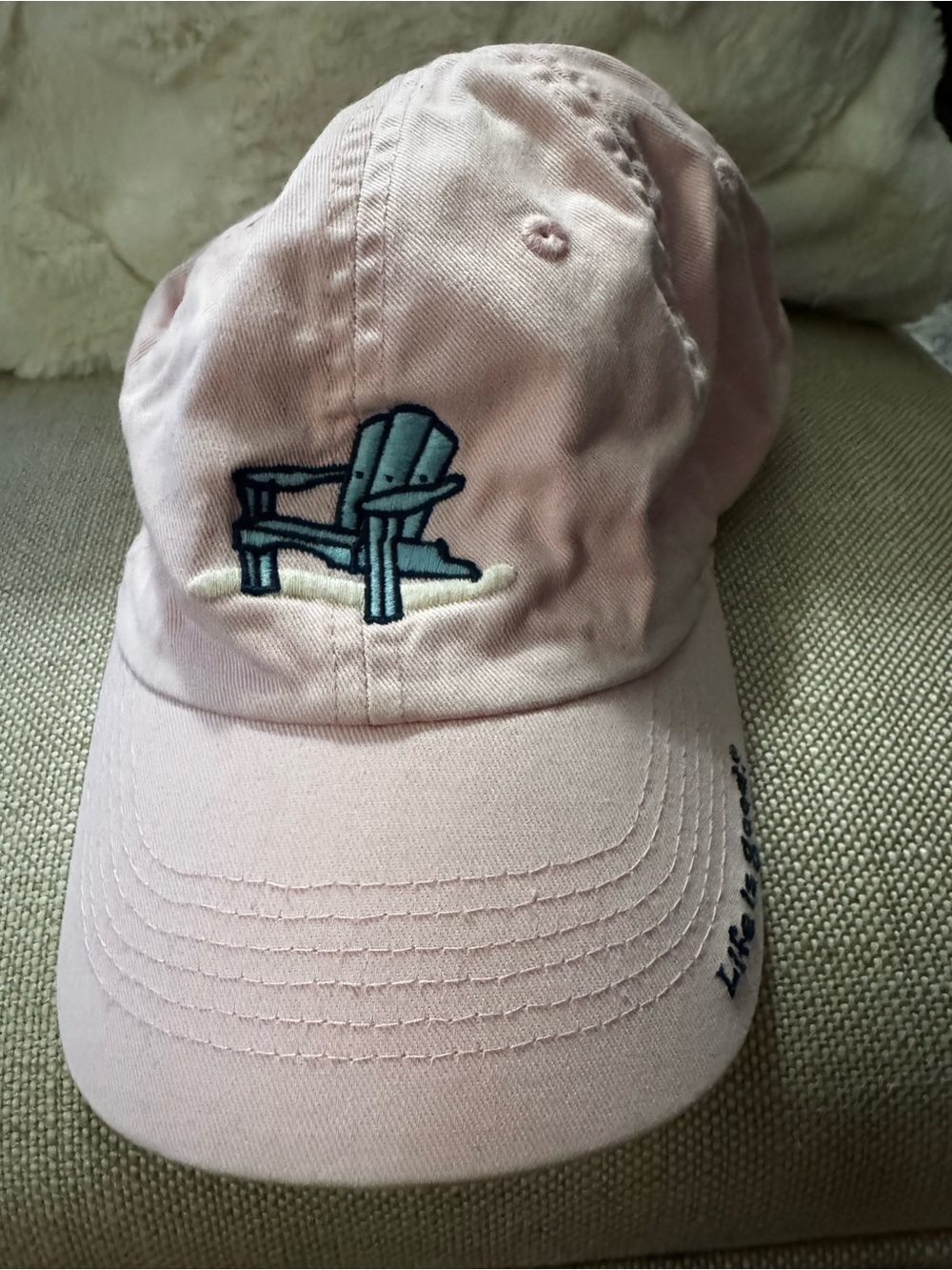 “Life is Good”  Embroidered pink women’s Baseball Cap